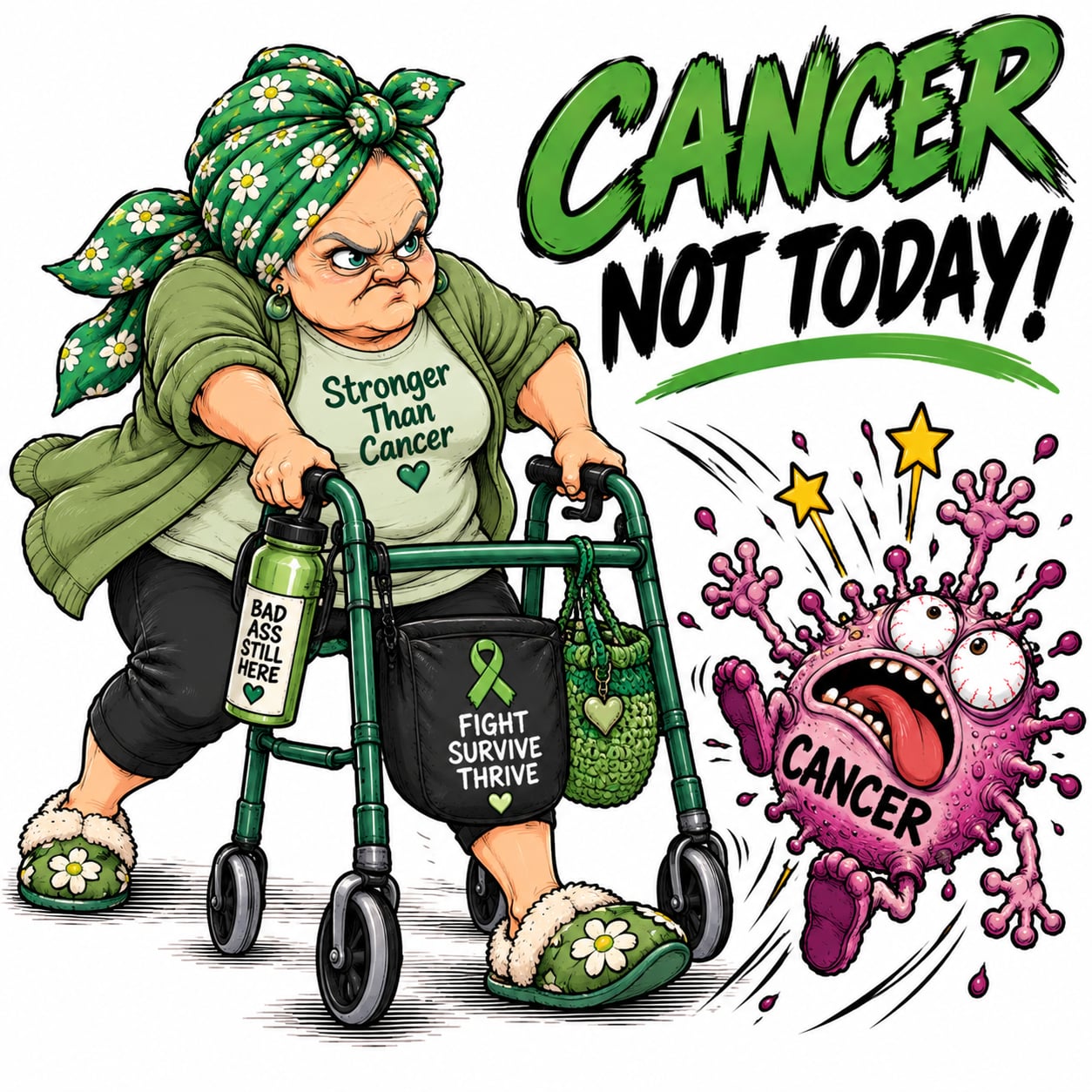 Not Today cancer-fighting graphic