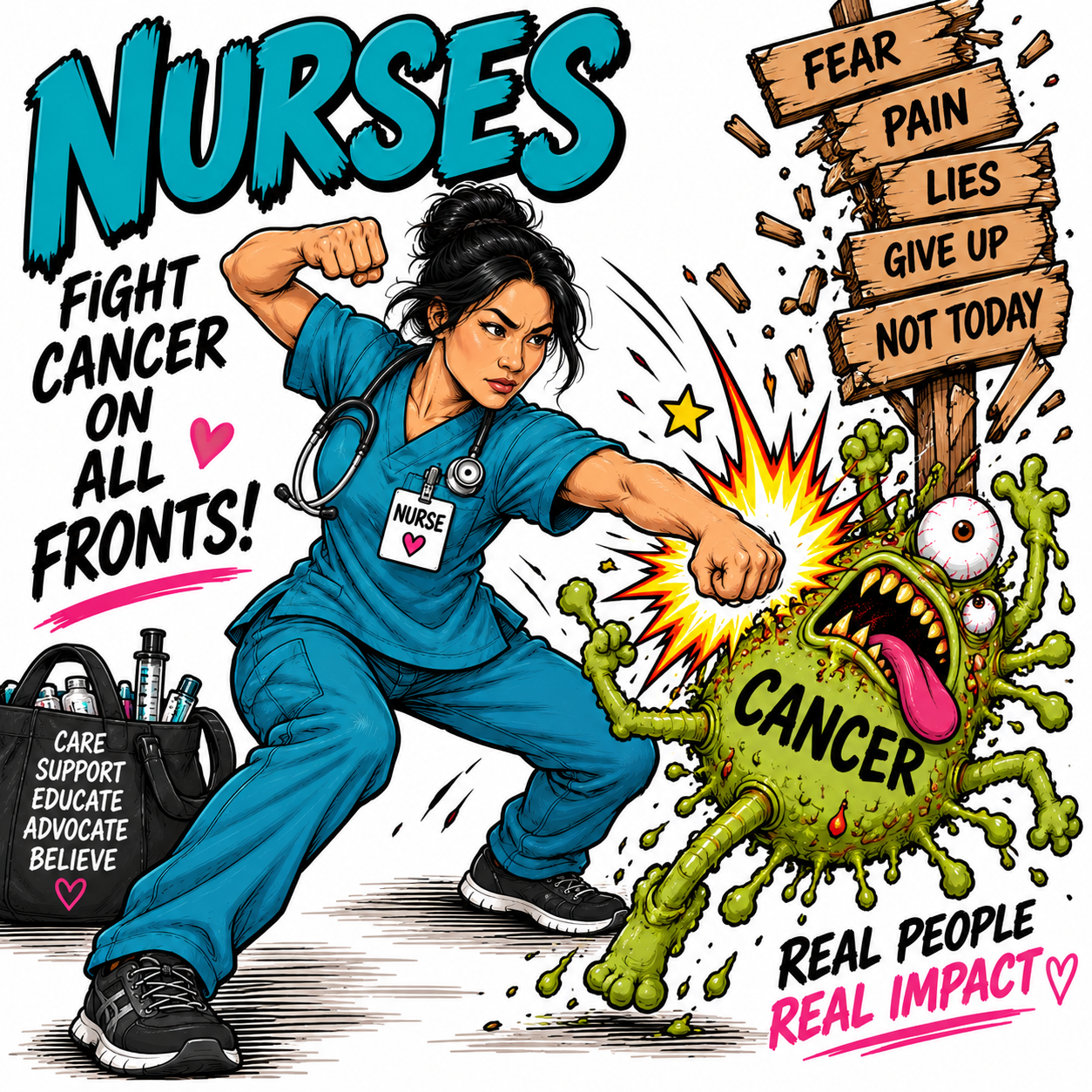 Nurses fight cancer on all fronts graphic