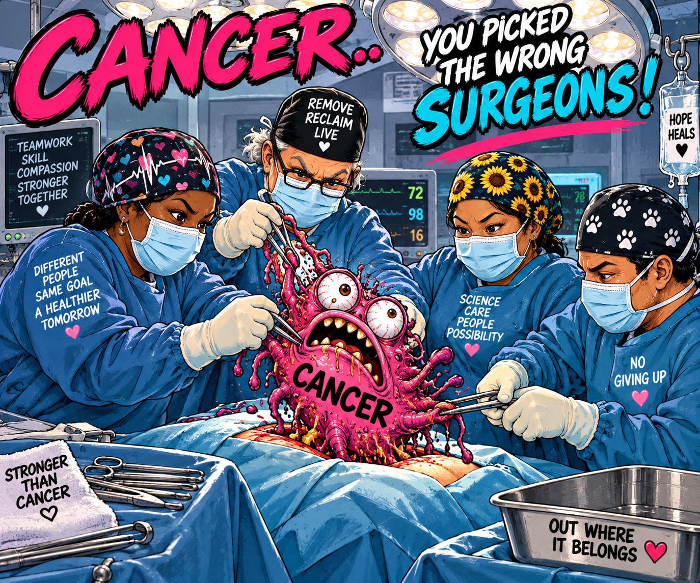 Wrong Surgeons cancer-fighting graphic