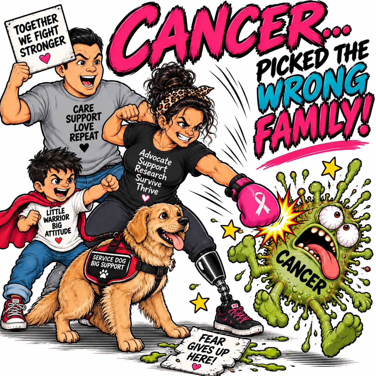 Wrong Family cancer-fighting graphic